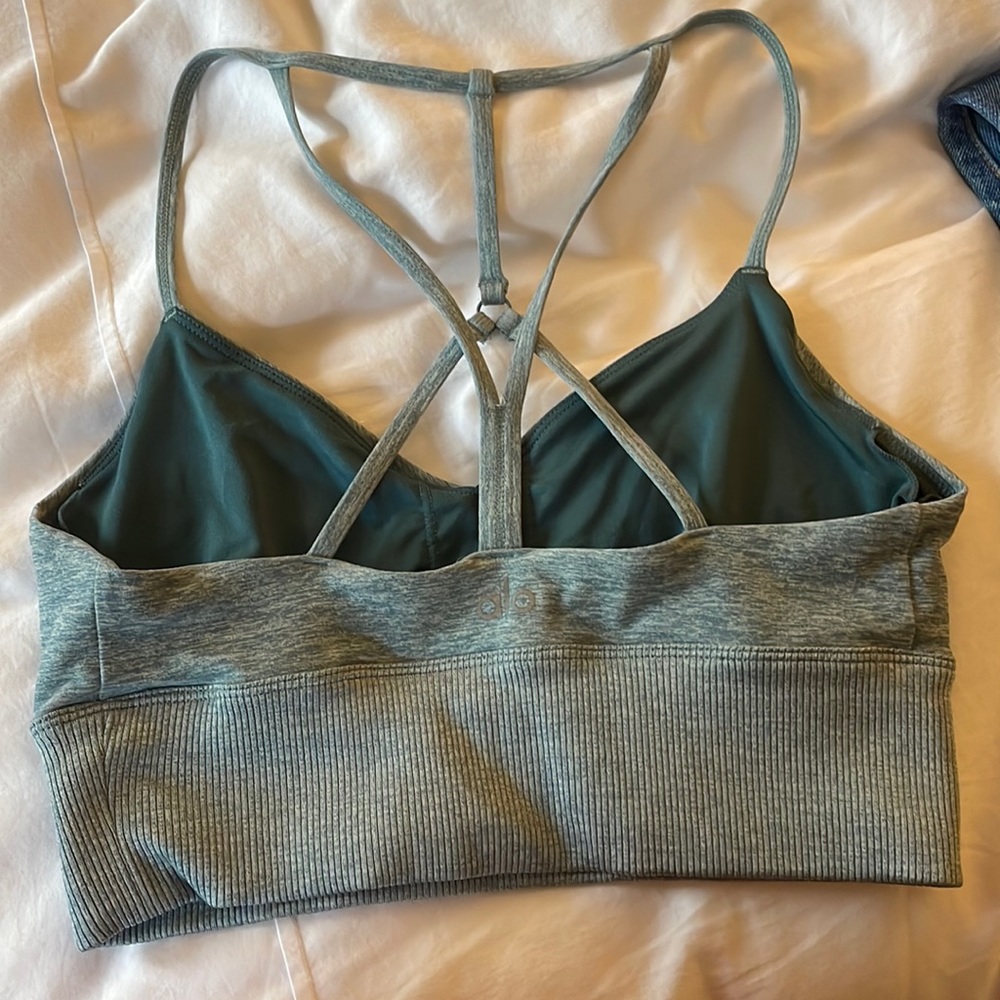 ALO yoga sports bra really soft teal size small